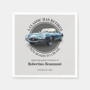 Ein Klassiker ist in Rente gegangen Blaue Auto-Ren Serviette