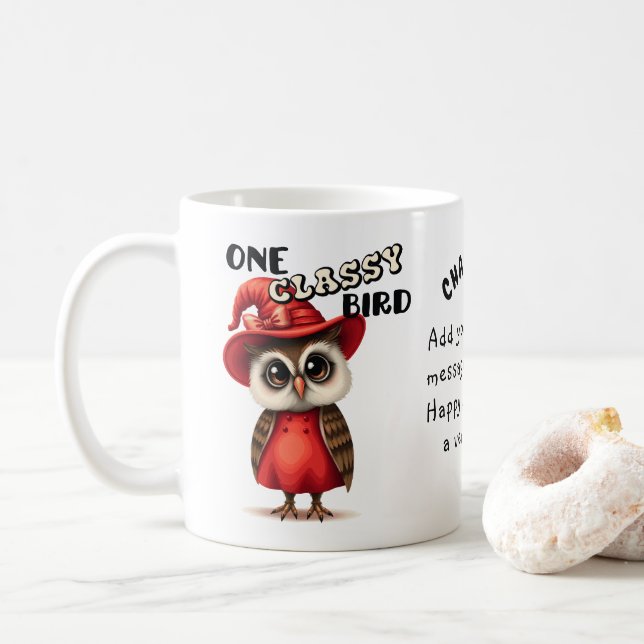 Ein klassisches Geschenk für Eule-Liebhaber Kaffeetasse (Mit Donut)
