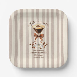Ein klein bisschen älter Martini Espresso Streifen Pappteller
