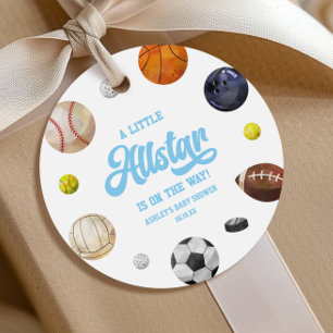 Ein kleiner Allstar ist unterwegs! Sport-Baby-Part Geschenkanhänger