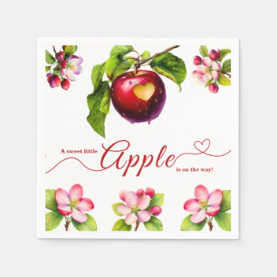 Ein kleiner Apfel ist auf dem Weg Herbst-Baby-Pa Serviette