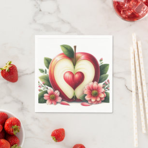 Ein kleiner Apfel ist auf dem Weg Herbst-Baby-Pa Serviette