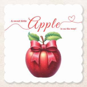 Ein kleiner Apfel ist auf dem Weg   Herbst-Baby-Pa Untersetzer