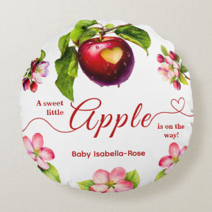 Ein kleiner Apfel ist unterwegs Herbst-Baby-Part Rundes Kissen