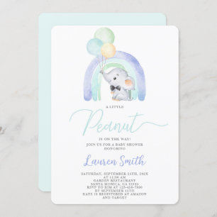 Ein kleiner Baby-Duschjunge mit Peanut Elephant Einladung