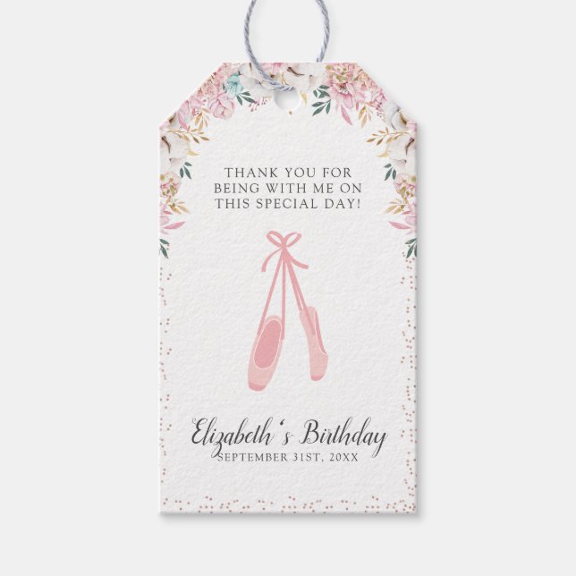 Ein kleiner Ballerina Danke Geschenkanhänger (Vorderseite)