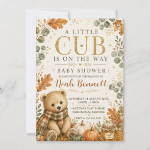 Ein kleiner Bär Herbst-Baby-Shower Einladung
