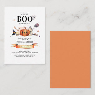 Ein kleiner Boo auf dem Weg Halloween-Baby-Shower- Mitteilungskarte