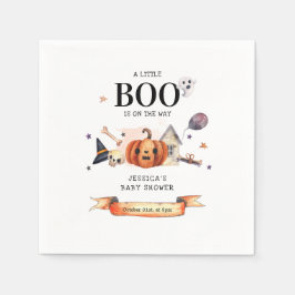 Ein kleiner Boo auf der Halloween-Kinderdusche Serviette