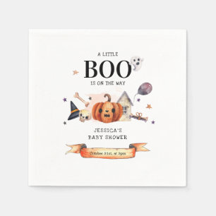 Ein kleiner Boo auf der Halloween-Kinderdusche Serviette