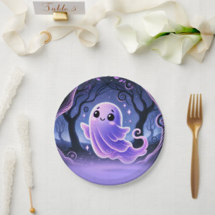 Ein kleiner Boo Geist Lila Halloween Geburtstagsfe Pappteller