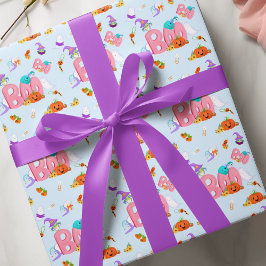 Ein kleiner Boo-Geist, Owl Halloween-Kinderdusche Geschenkpapier