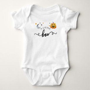 Ein kleiner Boo Halloween-Kürbis Herbst Baby Strampler
