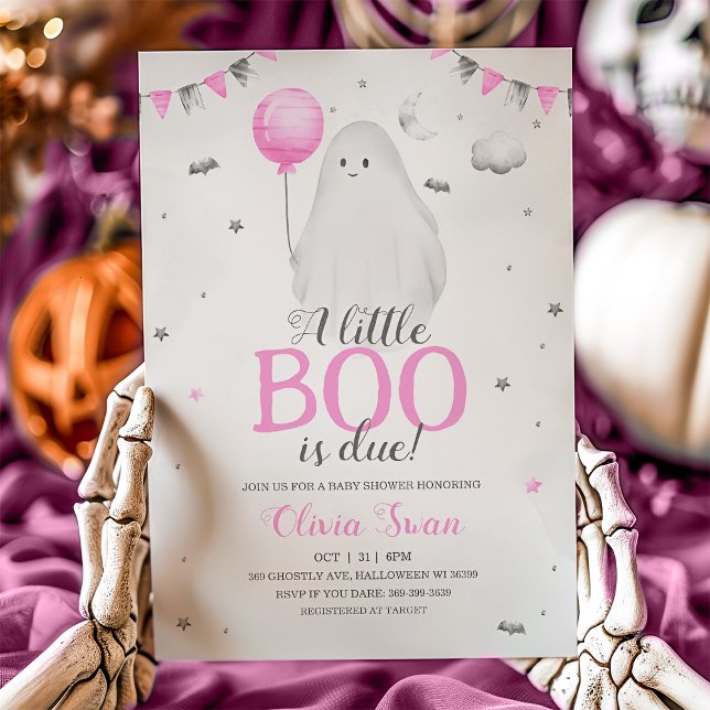 Ein kleiner Boo ist fast die passende Baby Dusche  Einladung (A Little Boo is Almost Due Baby Shower Invitation)
