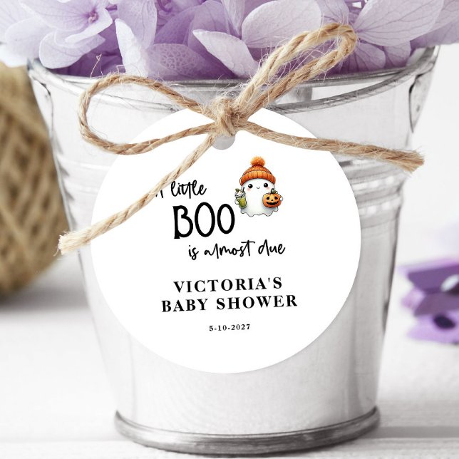 Ein kleiner Boo ist fast Due Baby Dusche Geschenkanhänger (Von Creator hochgeladen)