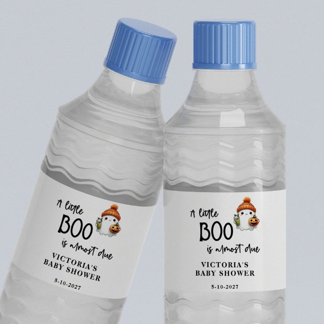 Ein kleiner Boo ist fast Due Baby Dusche Wasserflaschenetikett (Von Creator hochgeladen)