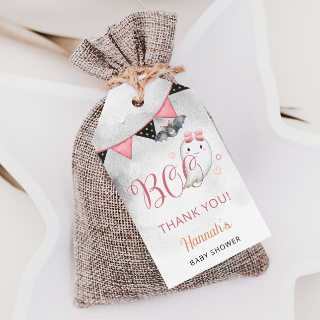 Ein kleiner Boo ist fast Due Girl Baby Dusche Gefa Geschenkanhänger (Von Creator hochgeladen)