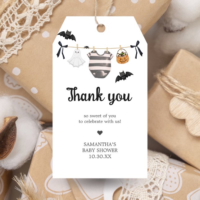 Ein kleiner Boo ist fast fällig für Baby Dusche Li Geschenkanhänger (A Little Boo Baby Clothes Baby Shower Favor Tags)