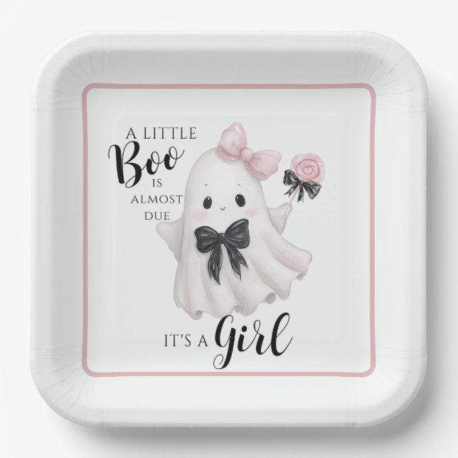 Ein kleiner Boo ist fast fällig - Halloween ist ei Pappteller (Vorderseite)