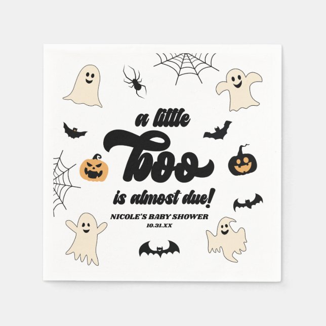 Ein kleiner Boo ist fast fällig! Halloween-Kinderd Serviette (Vorderseite)