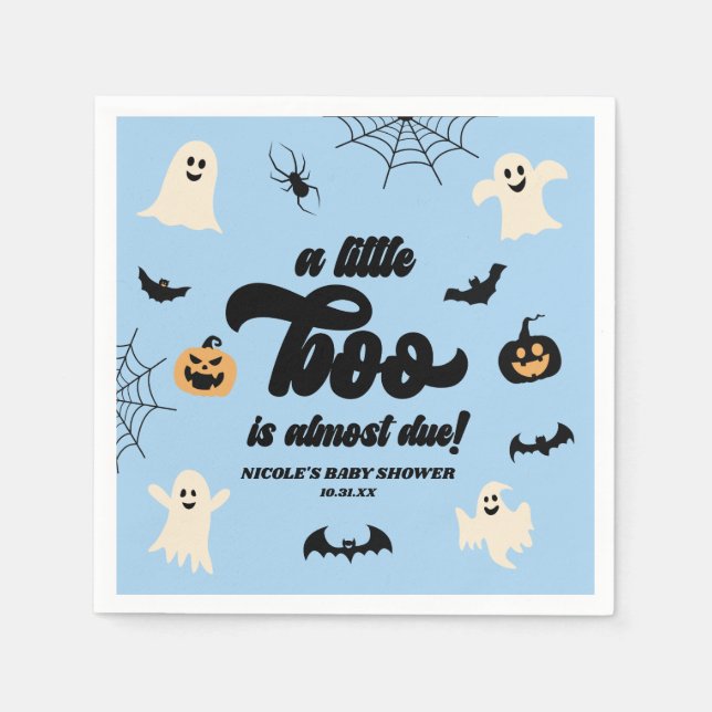Ein kleiner Boo ist fast fällig! Halloween-Kinderd Serviette (Vorderseite)