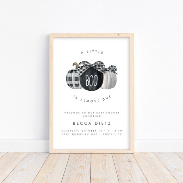 Ein kleiner Boo ist fast fällig! Neutrale Babydusc Poster (This halloween-inspired welcome sign is available for print AND instant digital download!)