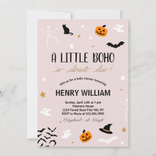 Ein kleiner Boo ist fast fällig! Spooky Fun Baby D Einladung