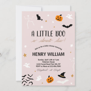 Ein kleiner Boo ist fast fällig! Spooky Fun Baby D Einladung