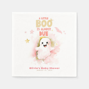 Ein kleiner Boo ist fast gerade wegen Halloween-Ki Serviette