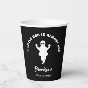 Ein kleiner Boo ist fast passend Babydusche Schwar Pappbecher