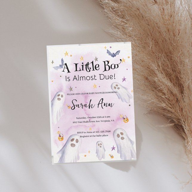 Ein kleiner Boo ist fast passend für eine Babydusc Einladung (A Little Boo Is Almost Due Baby Shower Invitation)