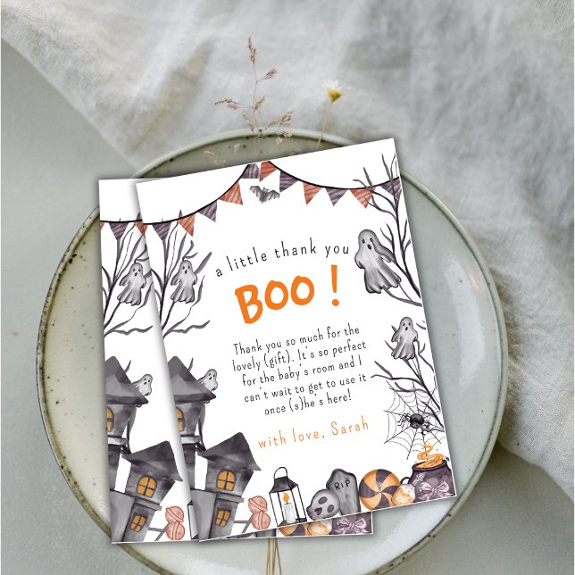 Ein kleiner Boo ist fast wegen Ghost Baby Dusche Dankeskarte (A little Boo is Almost Due Ghost Baby Shower Thank You Card)