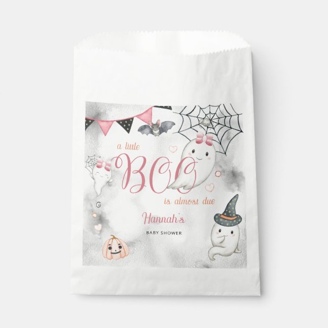 Ein kleiner Boo ist fast wegen Girl Baby Dusche Geschenktütchen (Vorderseite)