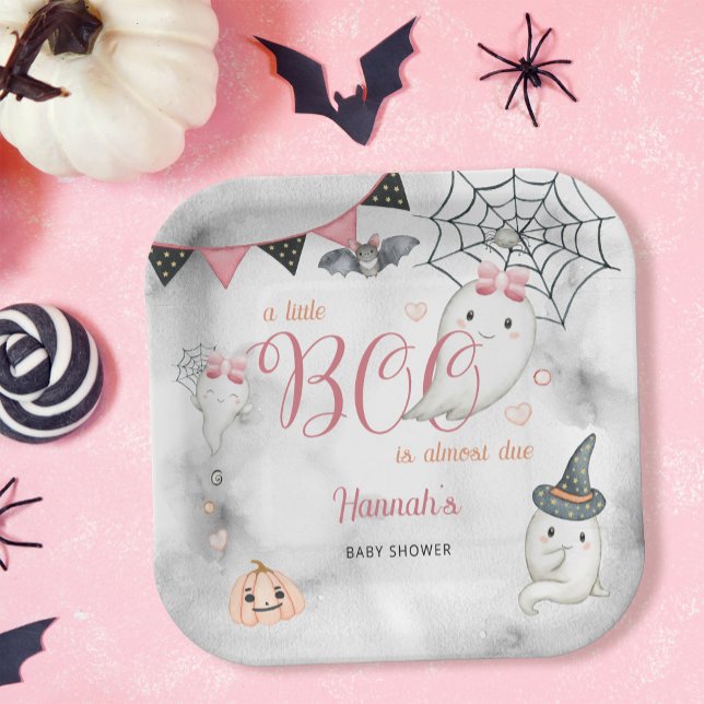 Ein kleiner Boo ist fast wegen Girl Baby Dusche Pappteller (Von Creator hochgeladen)