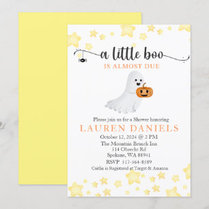 Ein kleiner Boo ist fast zu Halloween-Kinderdusche Einladung