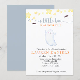 Ein kleiner Boo ist fast zu Halloween-Kinderdusche Einladung