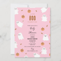 Ein kleiner Boo ist fast zu Halloween-Kinderdusche