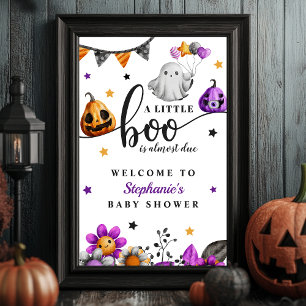 Ein kleiner Boo ist fast zu Halloween-Kinderdusche Poster