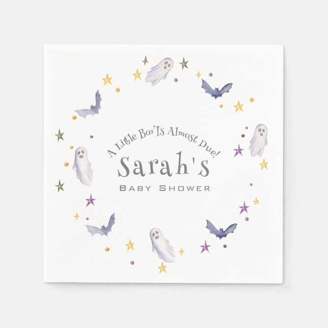 Ein kleiner Boo ist fast zu Halloween-Kinderdusche Serviette (Vorderseite)