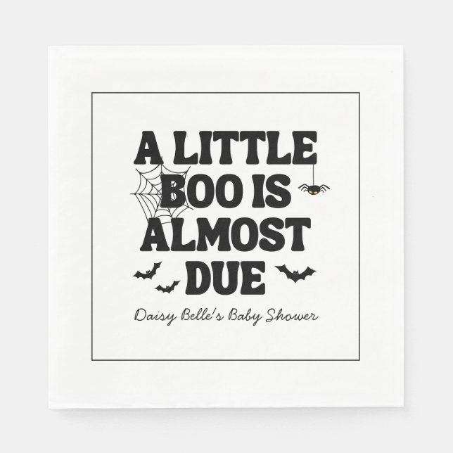 Ein kleiner Boo ist fast zu Halloween-Kinderdusche Serviette (Vorderseite)
