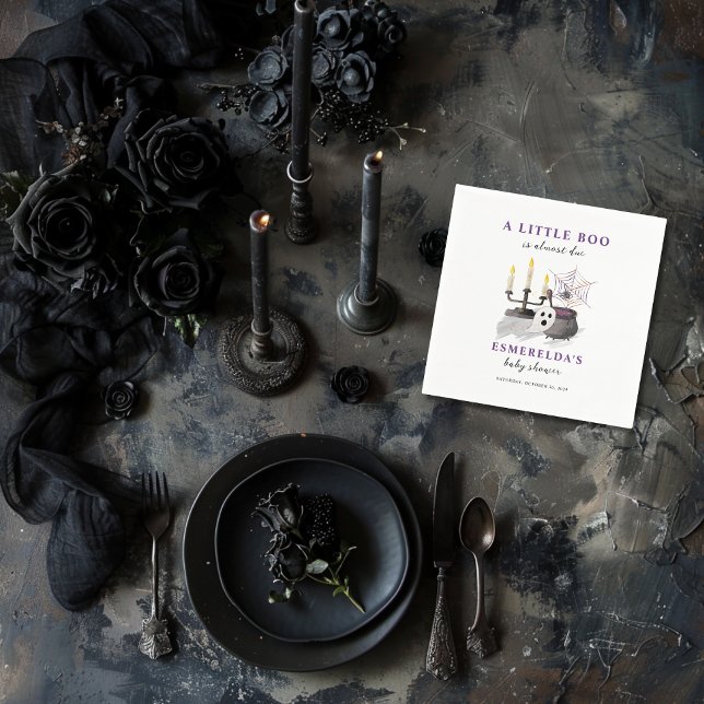 Ein kleiner Boo ist fast zu Halloween-Kinderdusche Serviette (A LITTLE BOO IS ALMOST DUE PAPER NAPKIN)