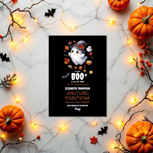 "Ein kleiner Boo ist unterwegs" Halloween-Kinderdu Einladung ("A Little Boo is on the Way" Halloween Baby Shower Invitation)
