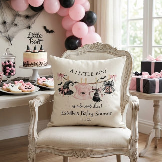 Ein Kleiner Boo Rosa Schleife Halloween Baby Showe Kissen