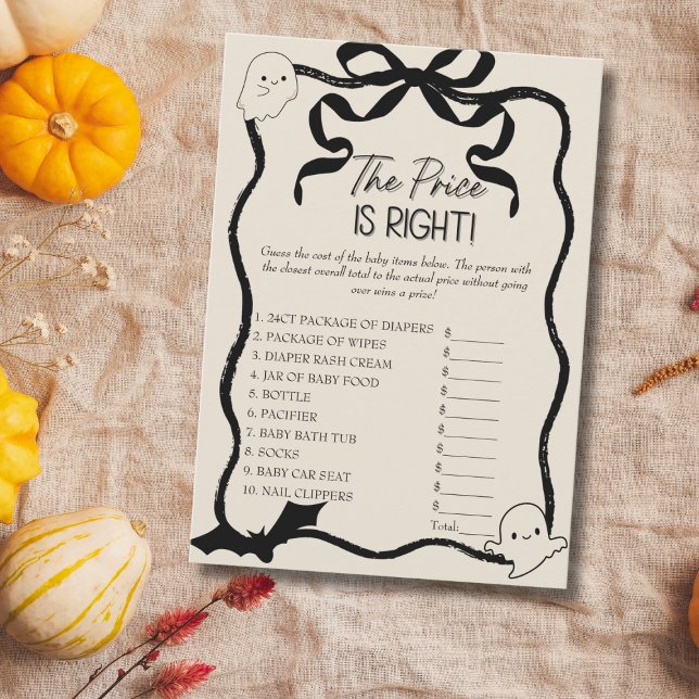 Ein kleiner Boom der Preis ist die richtige Kinder Einladung (A Little Boo The Price Is Right baby game card)