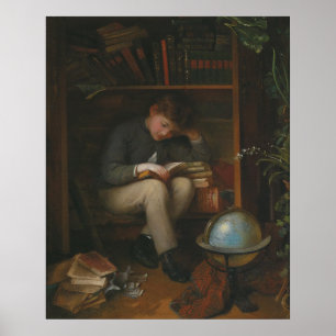 Ein kleiner Bücherwurm Poster