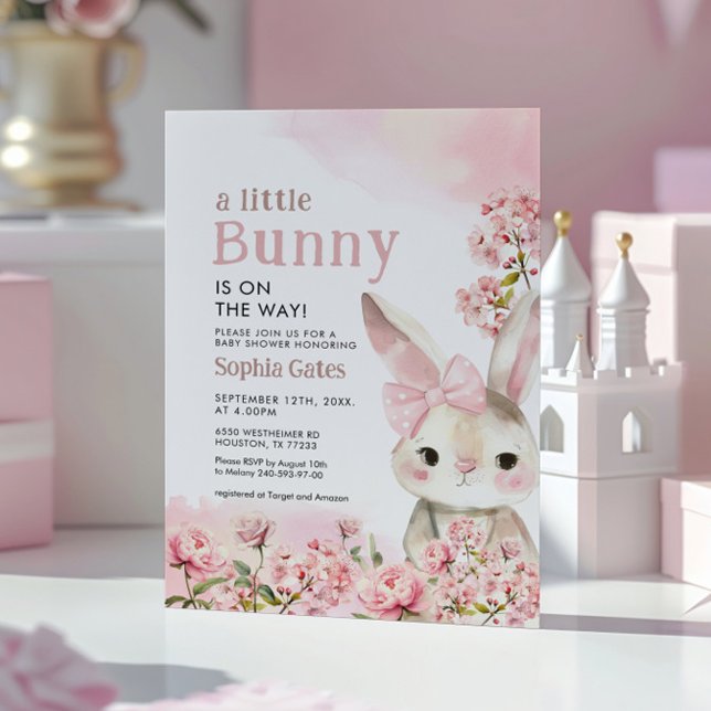 Ein kleiner Bunny ist auf dem Weg Baby Dusche Einladung (Von Creator hochgeladen)