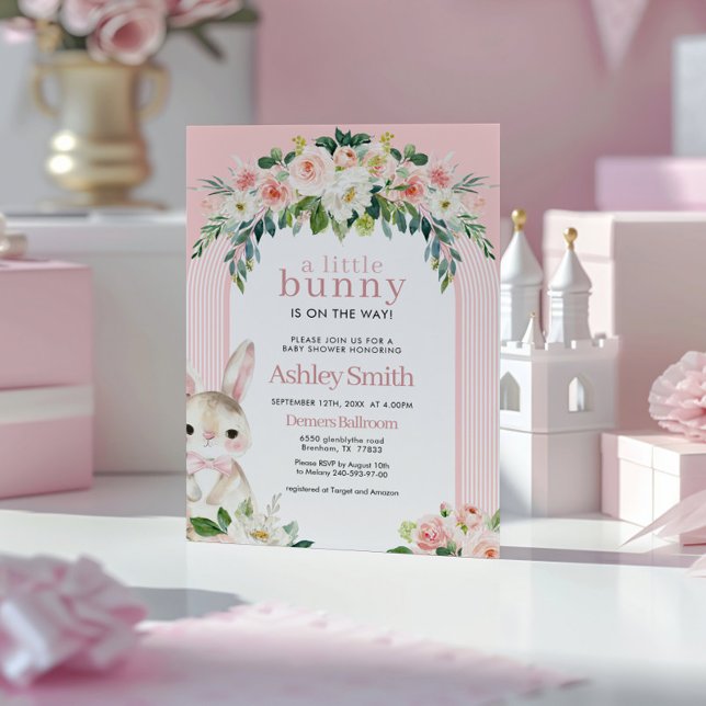 Ein kleiner Bunny ist auf dem Weg Baby Dusche Einladung (Von Creator hochgeladen)