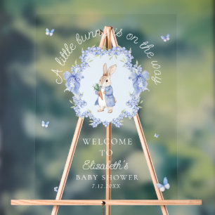 Ein kleiner Bunny ist auf dem Weg, Baby Dusche wil Acrylschild
