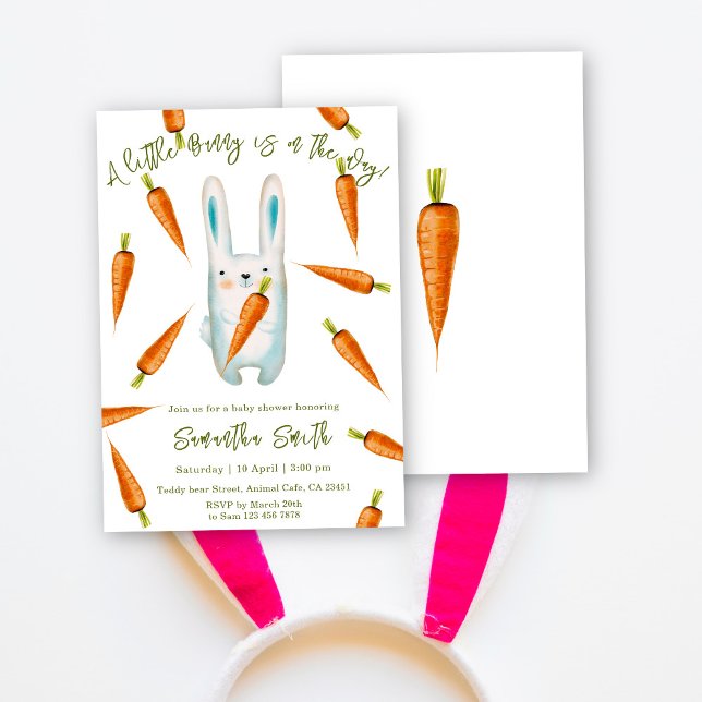 Ein kleiner Bunny ist unterwegs! Babyparty Einladung (Von Creator hochgeladen)