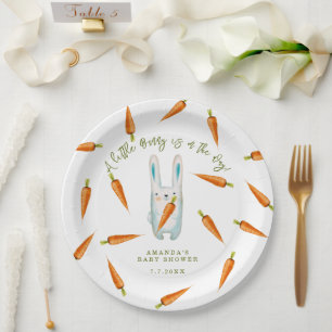 Ein kleiner Bunny ist unterwegs! Babyparty Pappteller